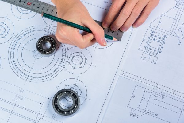 detail shot of Architectural blueprints.